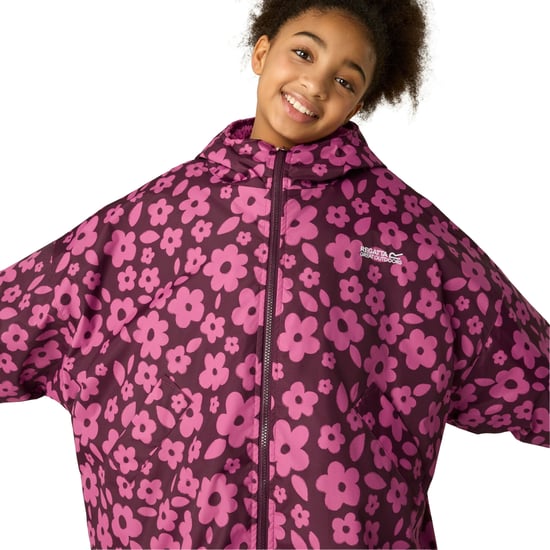 Regatta Childrens/Kids Floral Waterproof Changing Robe (Violet Fig) - Image 5