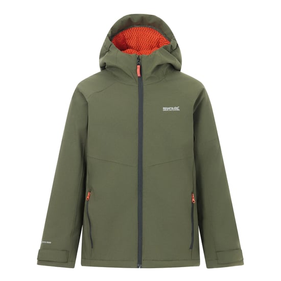 Regatta Childrens/Kids Hillain Lined Waterproof Jacket (Dark Khaki/Rooibos Tea) - Image 2