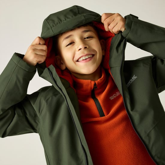 Regatta Childrens/Kids Hillain Lined Waterproof Jacket (Dark Khaki/Rooibos Tea) - Image 4