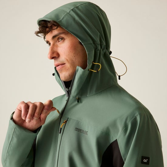 Regatta Mens Birchdale II Waterproof Jacket (Dark Forest Green/Black) - Image 6