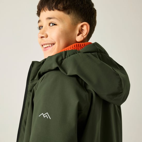 Regatta Childrens/Kids Hillain Lined Waterproof Jacket (Dark Khaki/Rooibos Tea) - Image 5
