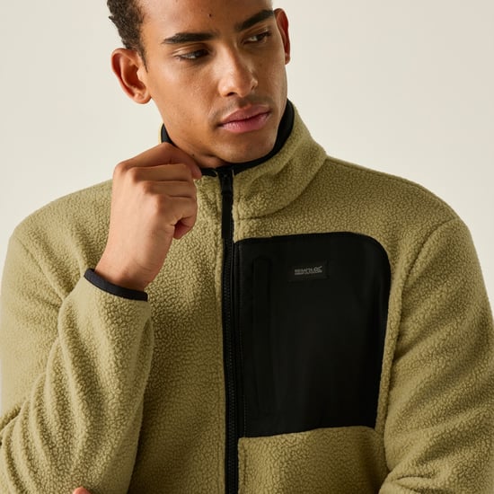 Regatta Mens Frankie Borg Fleece Jacket (Desert Beige/Black) - Image 5