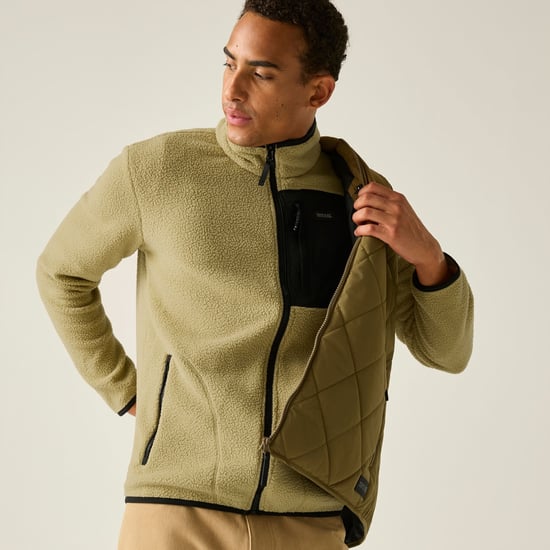Regatta Mens Frankie Borg Fleece Jacket (Desert Beige/Black) - Image 6