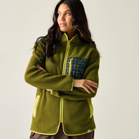 Regatta Womens/Ladies Orla Kiely Ecclipse Borg Fleece Jacket (Fur Green) - Image 1
