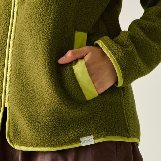 Regatta Womens/Ladies Orla Kiely Ecclipse Borg Fleece Jacket (Fur Green) - Image 6