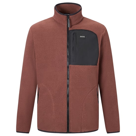 Regatta Mens Frankie Borg Fleece Jacket (Coffee Grounds/Black) - Image 2