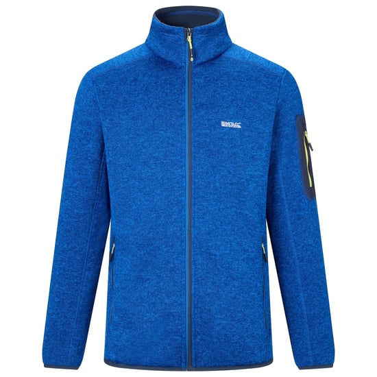 Regatta Mens Newhill Marl Full Zip Fleece Jacket (Olympian Blue/Wild Lime) - Image 2