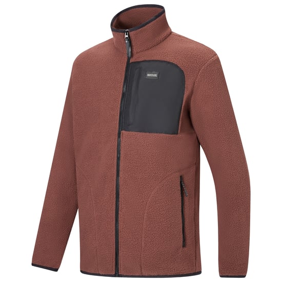 Regatta Mens Frankie Borg Fleece Jacket (Coffee Grounds/Black) - Image 4