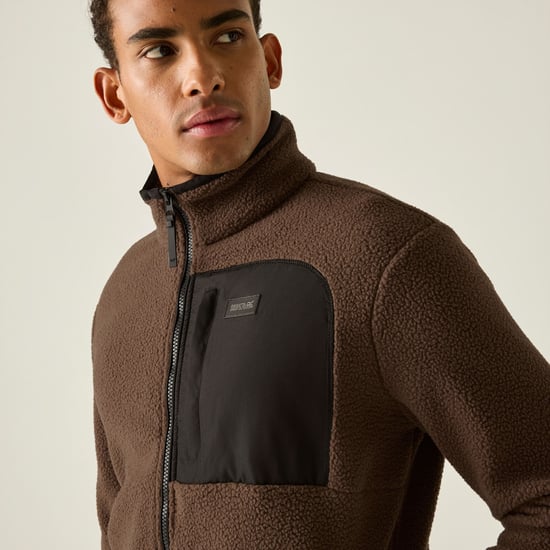 Regatta Mens Frankie Borg Fleece Jacket (Coffee Grounds/Black) - Image 6