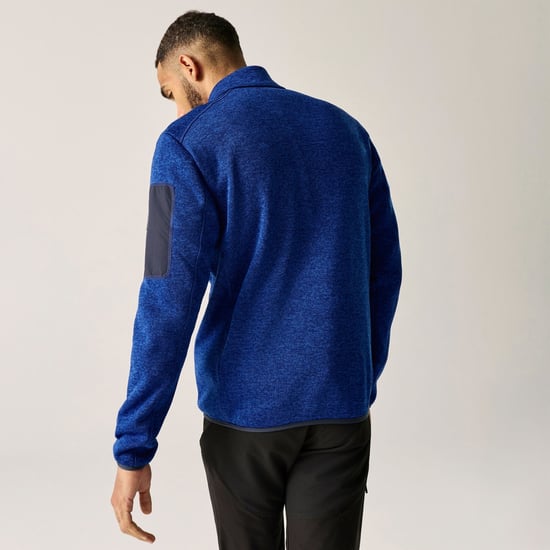 Regatta Mens Newhill Marl Full Zip Fleece Jacket (Olympian Blue/Wild Lime) - Image 6