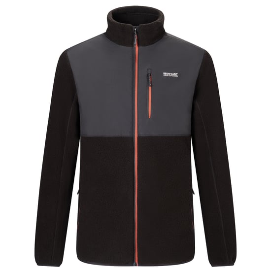 Regatta Morran waterafstotend fleecejack met doorlopende ritssluiting voor heren (Zwart/Gebrand henna) - Image 2