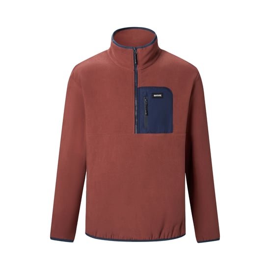 Regatta Mens Frankie Half Zip Fleece Top (Dark Cherry/Navy) - Image 1