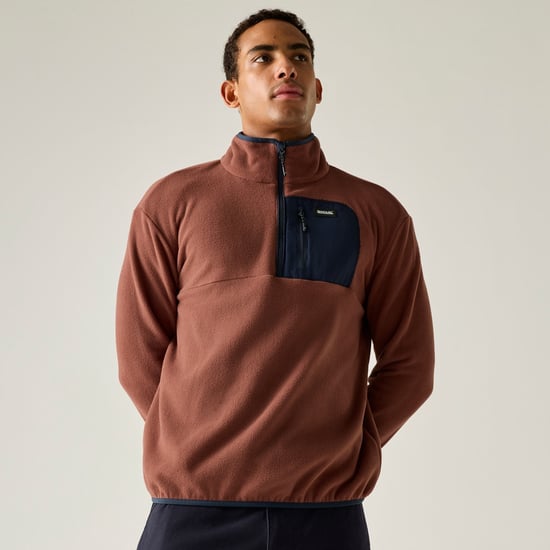Regatta Mens Frankie Half Zip Fleece Top (Dark Cherry/Navy) - Image 4