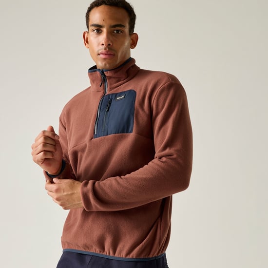 Regatta Mens Frankie Half Zip Fleece Top (Dark Cherry/Navy) - Image 6