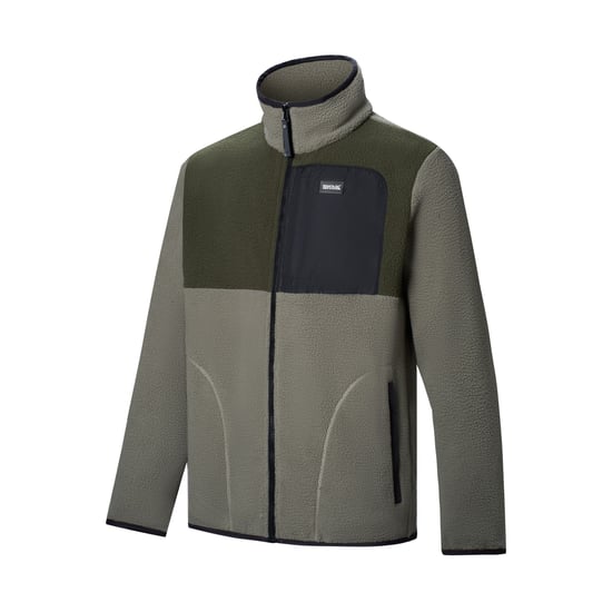 Regatta Mens Frankie Colour Block Borg Fleece Jacket (Smokey Olive/Dark Khaki) - Image 4