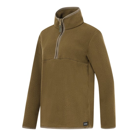 Regatta Womens/Ladies Frankie Borg Half Zip Fleece (Bark Green) - Image 4