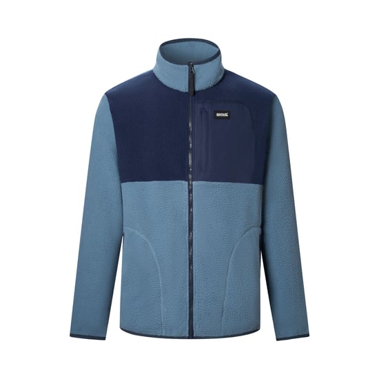 Regatta Mens Frankie Colour Block Borg Fleece Jacket (Grey Mirage/Navy) - Image 2
