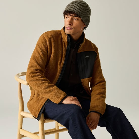 Regatta Mens Frankie Borg Fleece Jacket (Rich Tan/Black) - Image 1