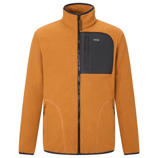 Regatta Mens Frankie Borg Fleece Jacket (Rich Tan/Black) - Image 2