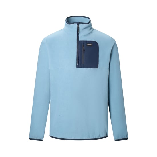 Regatta Mens Frankie Half Zip Fleece Top (Dusky Blue/Navy) - Image 1