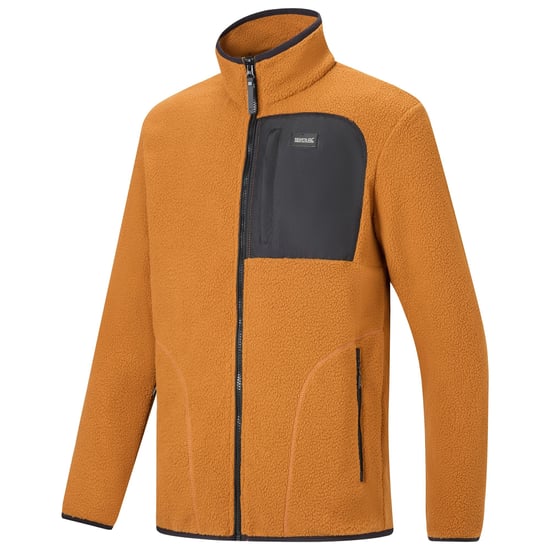 Regatta Mens Frankie Borg Fleece Jacket (Rich Tan/Black) - Image 4