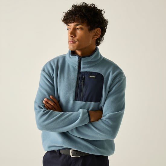 Regatta Mens Frankie Half Zip Fleece Top (Dusky Blue/Navy) - Image 6