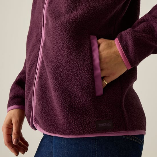 Regatta Womens/Ladies Frankie Borg Full Zip Fleece Jacket (Fig Violet) - Image 6