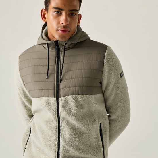 Regatta Mens Frankie Two Tone Borg Fleece Hybrid Jacket (Abbeystone/Smokey Olive) - Image 4
