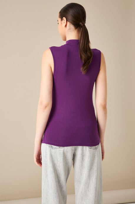 Women's Sleeveless Half Turtleneck Blouse - Image 3
