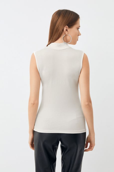 Bipantolon Damesblouse zonder mouwen met halve col - Image 5