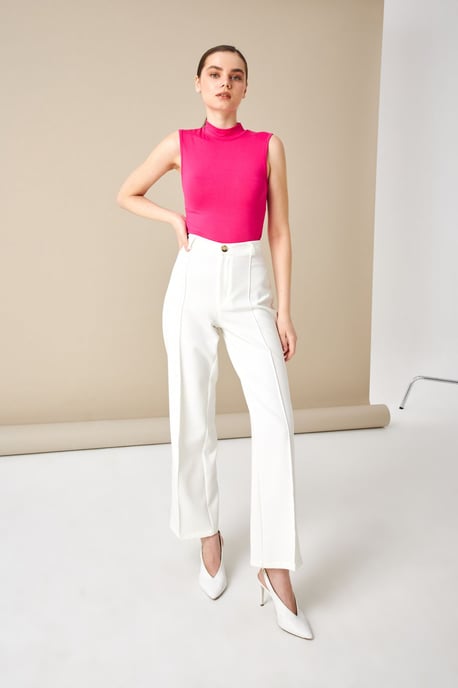 Bipantolon Damesblouse zonder mouwen met halve col - Image 3