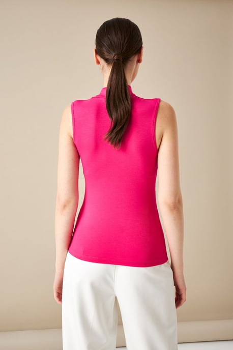 Bipantolon Damesblouse zonder mouwen met halve col - Image 4