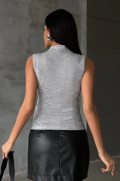 Bipantolon Damesblouse zonder mouwen met halve col - Image 4