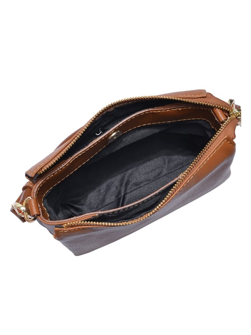 Luisa Vannini Brown Rundleer Tas - Image 4