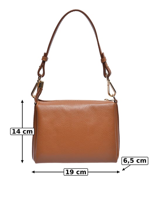 Luisa Vannini Brown Rundleer Tas - Image 5