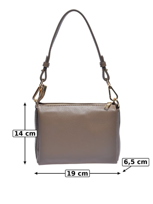 Luisa Vannini Beige Rundleer Tas - Image 5