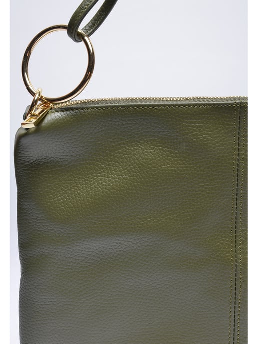 Luisa Vannini Khaki Rundleer Tas - Image 3