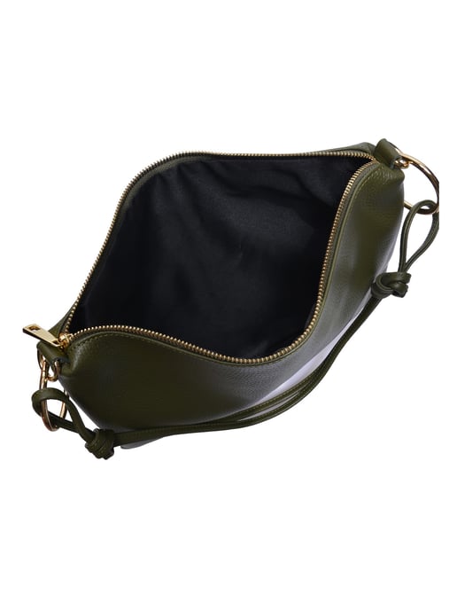 Luisa Vannini Khaki Rundleer Tas - Image 4