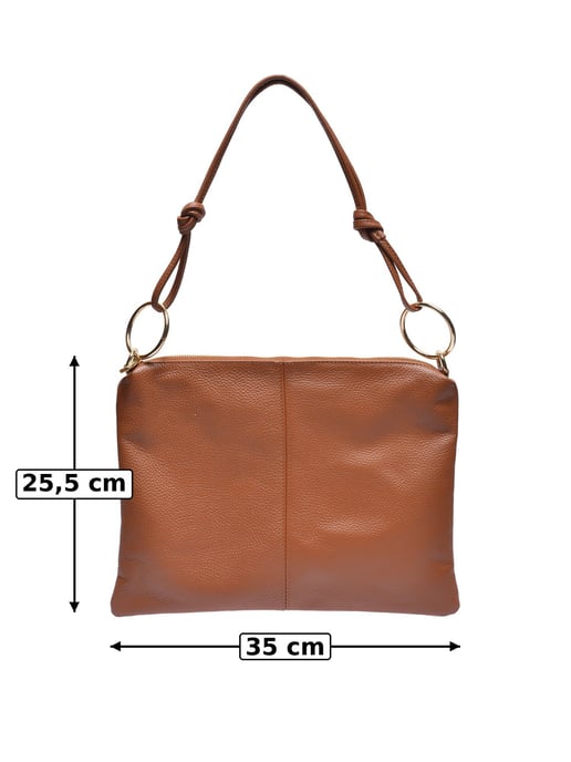 Luisa Vannini Brown Rundleer Tas - Image 5