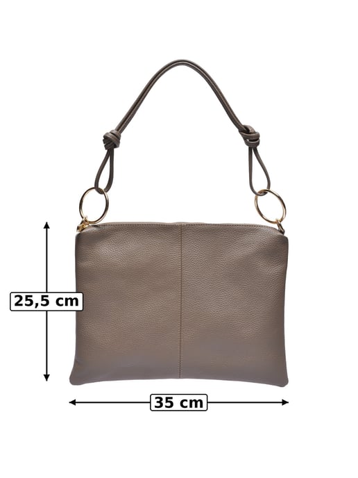 Luisa Vannini Beige Rundleer Tas - Image 5