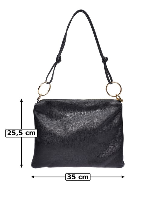 Luisa Vannini Zwart Rundleer Tas - Image 6