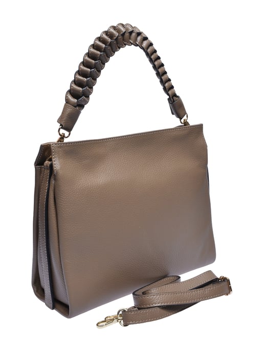 Luisa Vannini Beige Rundleer Tas - Image 2