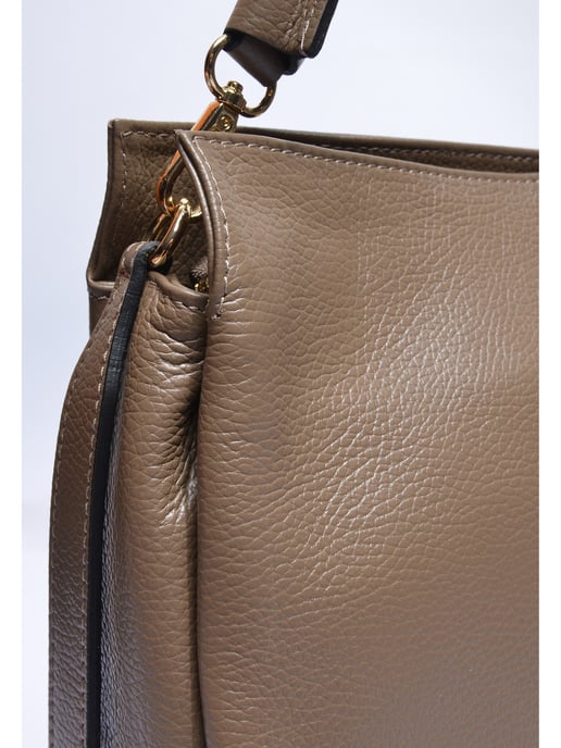 Luisa Vannini Beige Rundleer Tas - Image 3