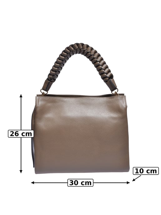 Luisa Vannini Beige Rundleer Tas - Image 5