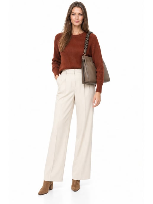 Luisa Vannini Beige Rundleer Tas - Image 6