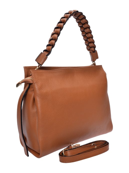 Luisa Vannini Brown Rundleer Tas - Image 2