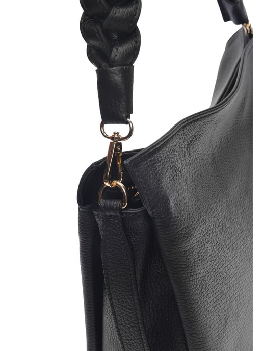 Luisa Vannini Zwart Rundleer Tas - Image 3