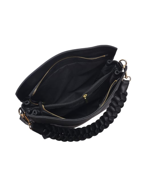 Luisa Vannini Zwart Rundleer Tas - Image 4