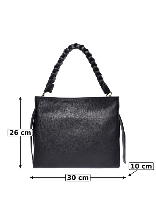Luisa Vannini Zwart Rundleer Tas - Image 6