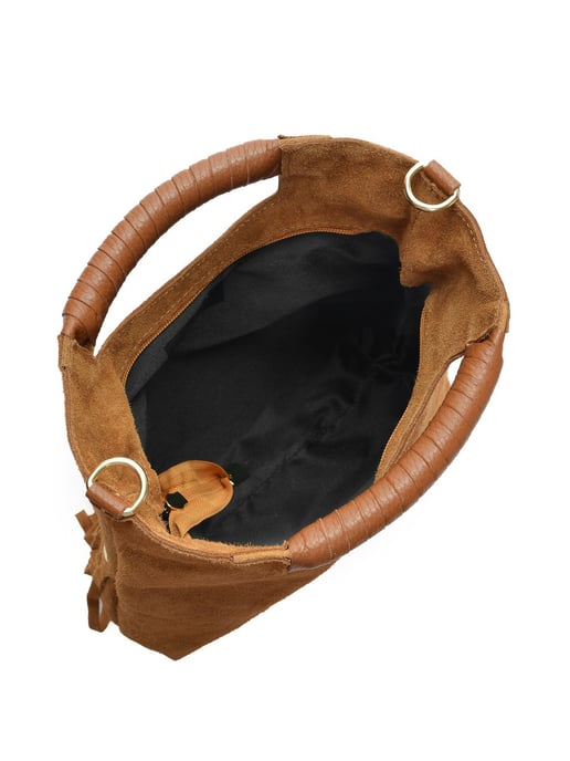 Luisa Vannini Brown Rundleer Tas - Image 4